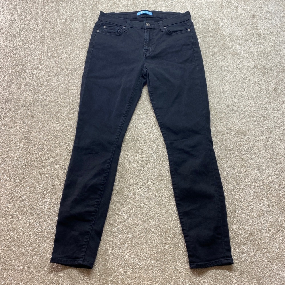 7 For‎ All Mankind Jeans Womens 27 Black Blair Ankle Skinny Wash Denim